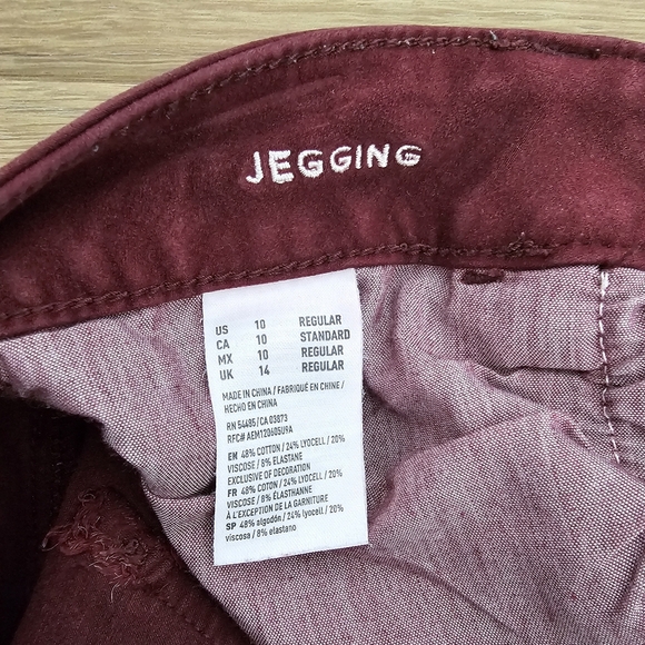 American Eagle Outfitters Maroon Women's Super Stretch Jeggings - Picture 6 of 7